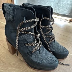 Sorel Blake Lace Up Block Heel Bootie
